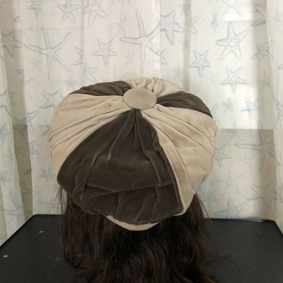 Vintage Women's Pillbox Style Velvet Hat Nell New York Colorblock - Picture 4 of 12